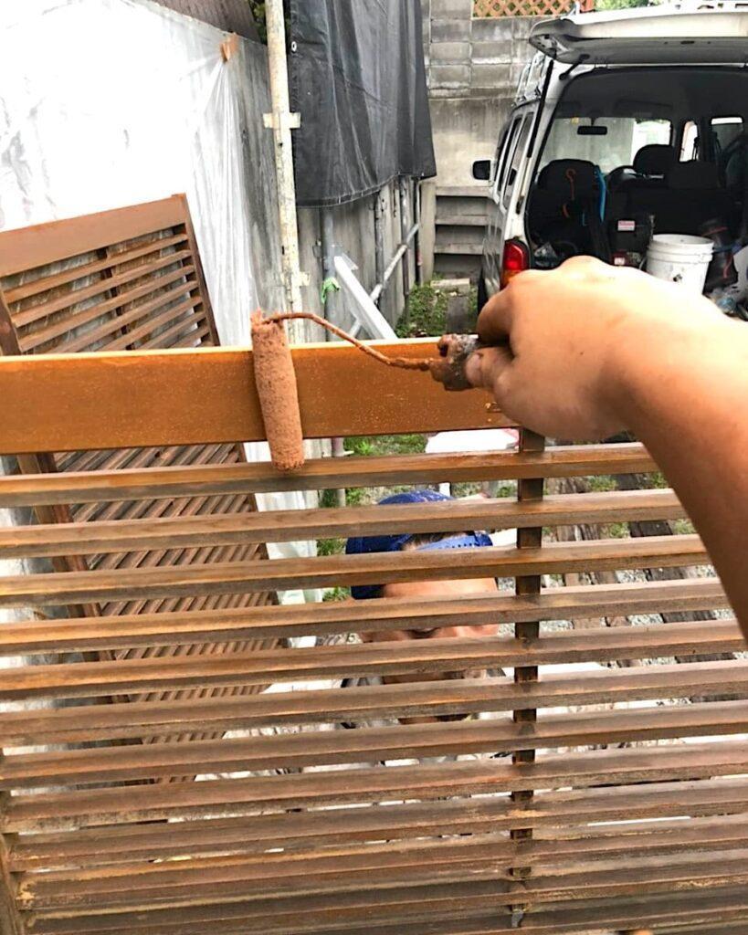 木部塗装　上塗り２回目